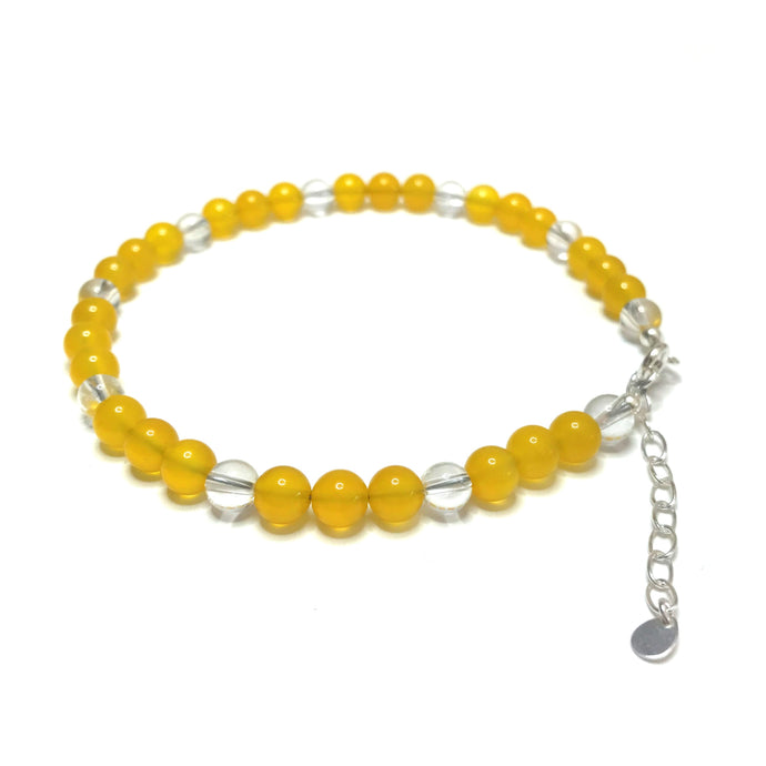 Yellow agate anklet