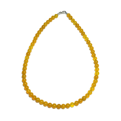 Yellow agate crystal bead choker