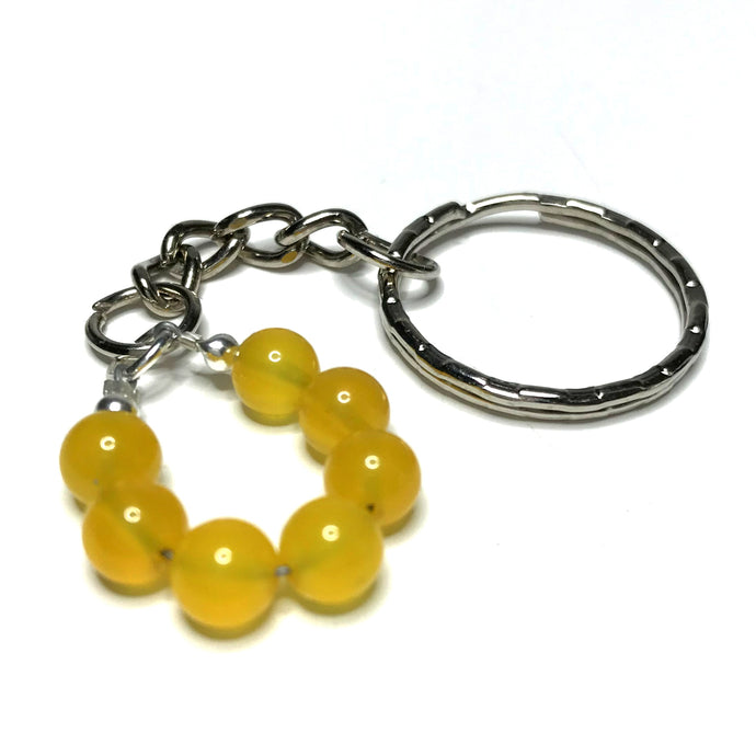 Yellow agate keychain