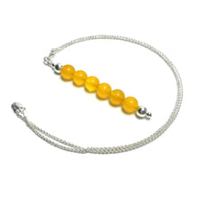Load image into Gallery viewer, Yellow agate pendant necklace with silver chain
