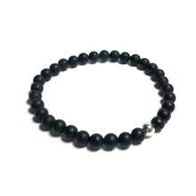 Load image into Gallery viewer, Handmade 6mm matte onyx bracelet on white background
