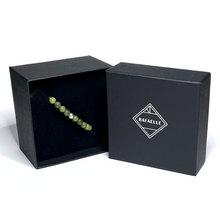 Load image into Gallery viewer, Handmade 6mm nephrite jade bracelet in a black gift box
