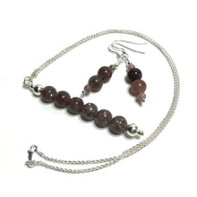 Load image into Gallery viewer, Lepidolite Pendant and Earrings Set.
