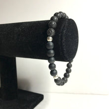 Load image into Gallery viewer, Matte Onyx with Lava Rock Bracelet
