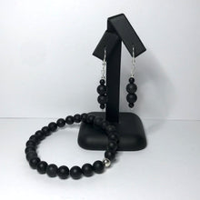 Load image into Gallery viewer, Matte Onyx Bracelet and Earrings Set
